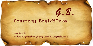 Gosztony Boglárka névjegykártya