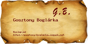 Gosztony Boglárka névjegykártya