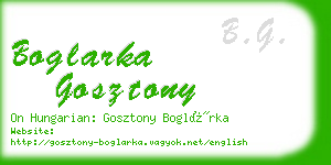 boglarka gosztony business card